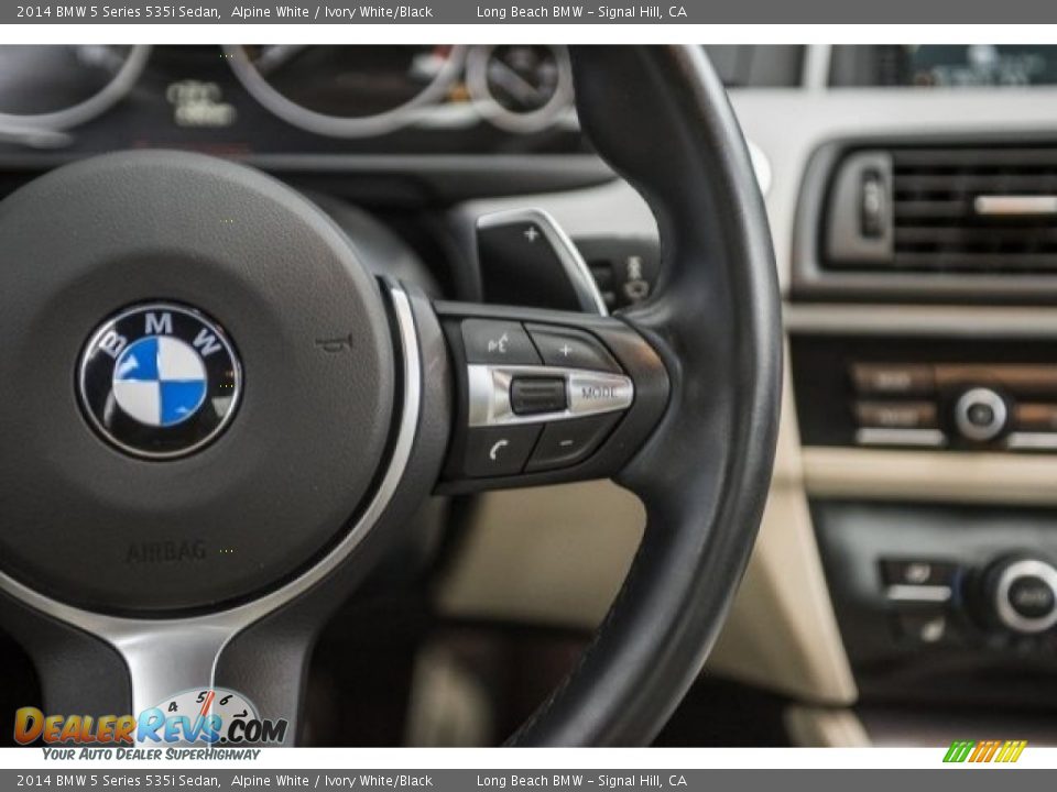 2014 BMW 5 Series 535i Sedan Alpine White / Ivory White/Black Photo #14