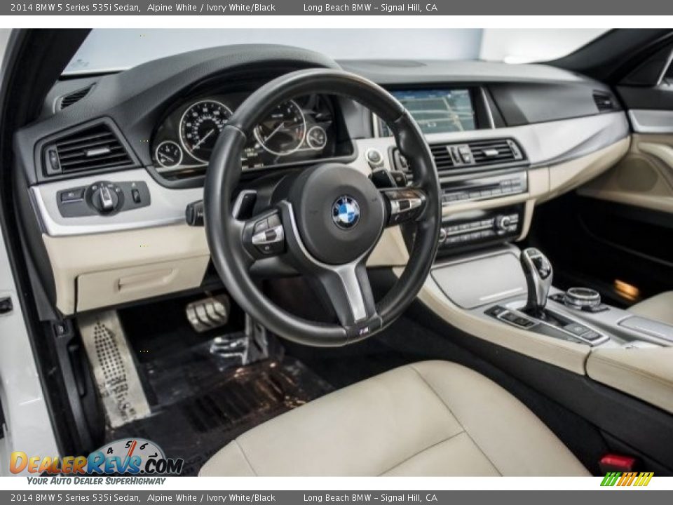 2014 BMW 5 Series 535i Sedan Alpine White / Ivory White/Black Photo #15