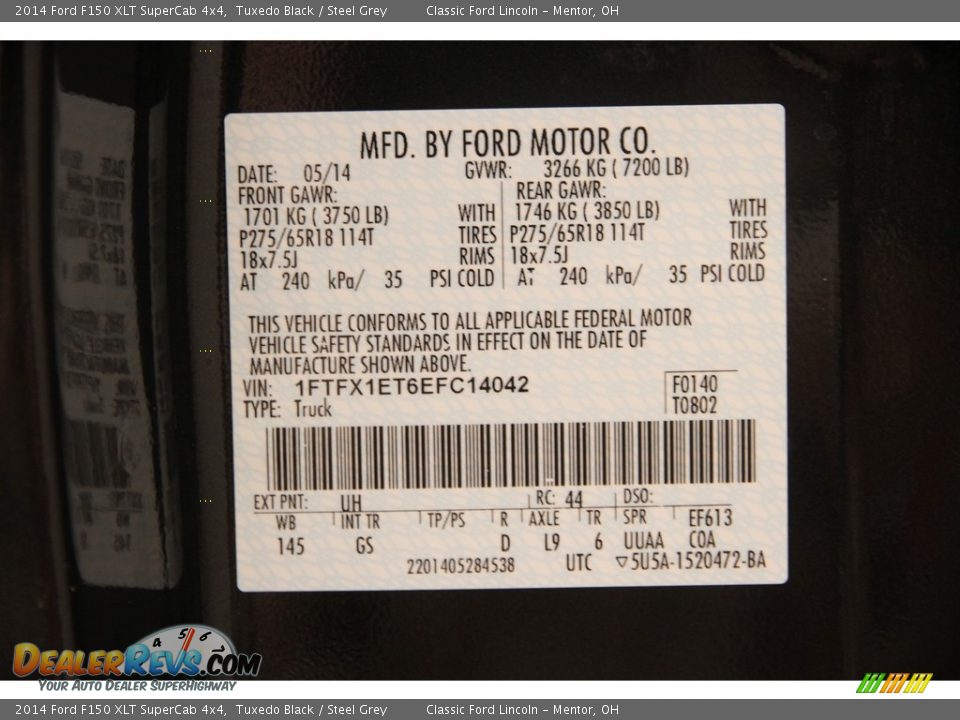 2014 Ford F150 XLT SuperCab 4x4 Tuxedo Black / Steel Grey Photo #15