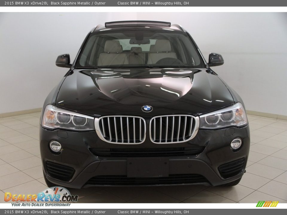 2015 BMW X3 xDrive28i Black Sapphire Metallic / Oyster Photo #2