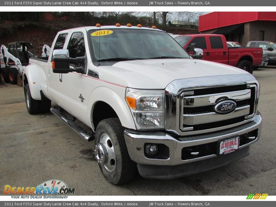 2011 Ford F350 Super Duty Lariat Crew Cab 4x4 Dually Oxford White / Adobe Photo #3