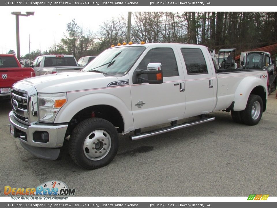 2011 Ford F350 Super Duty Lariat Crew Cab 4x4 Dually Oxford White / Adobe Photo #12