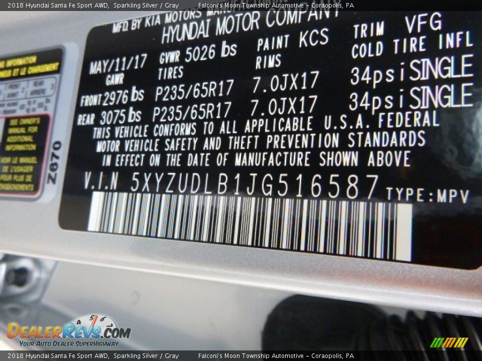 2018 Hyundai Santa Fe Sport AWD Sparkling Silver / Gray Photo #11
