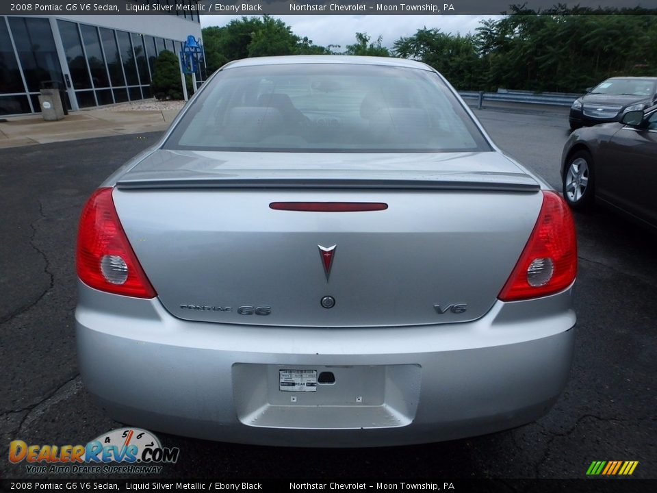 2008 Pontiac G6 V6 Sedan Liquid Silver Metallic / Ebony Black Photo #3