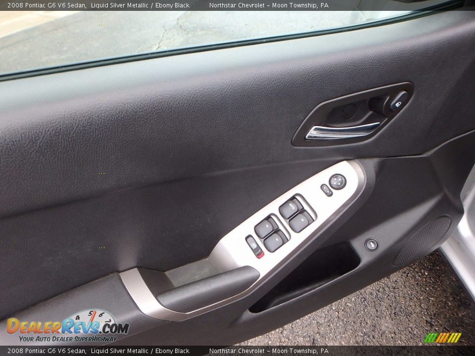 2008 Pontiac G6 V6 Sedan Liquid Silver Metallic / Ebony Black Photo #11