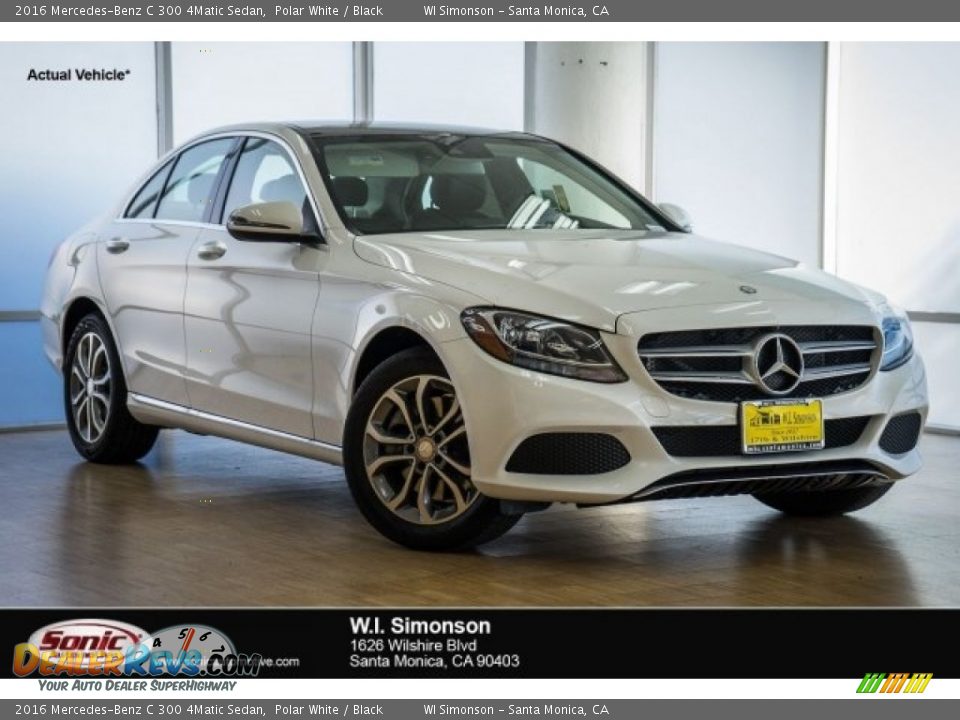 2016 Mercedes-Benz C 300 4Matic Sedan Polar White / Black Photo #1