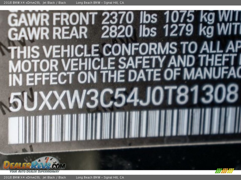 2018 BMW X4 xDrive28i Jet Black / Black Photo #11