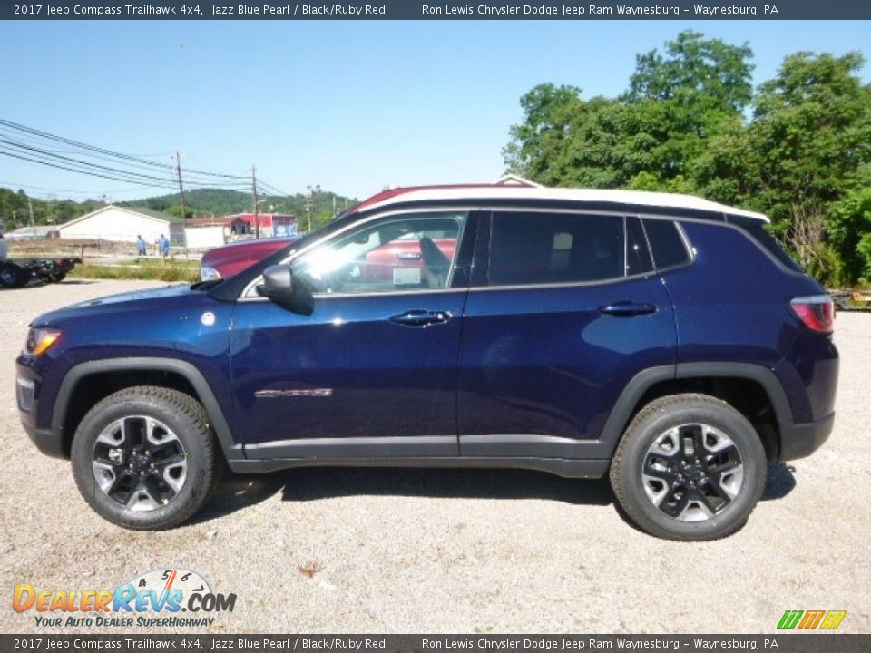 2017 Jeep Compass Trailhawk 4x4 Jazz Blue Pearl / Black/Ruby Red Photo #2