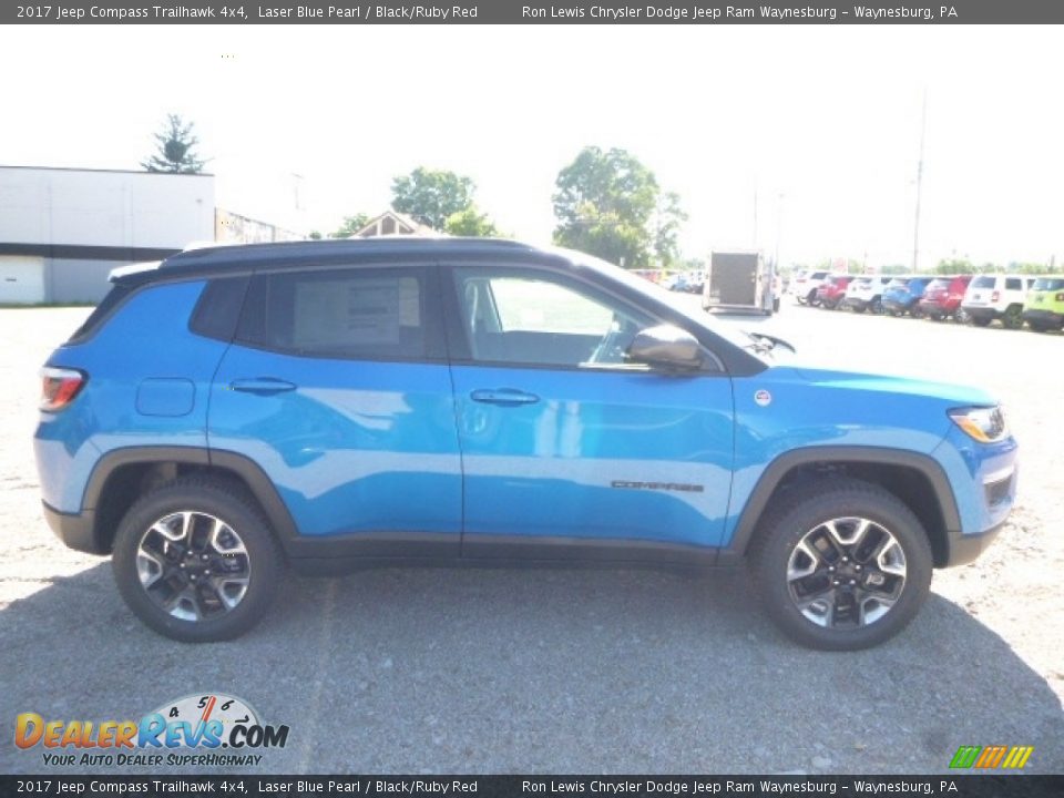 2017 Jeep Compass Trailhawk 4x4 Laser Blue Pearl / Black/Ruby Red Photo #8