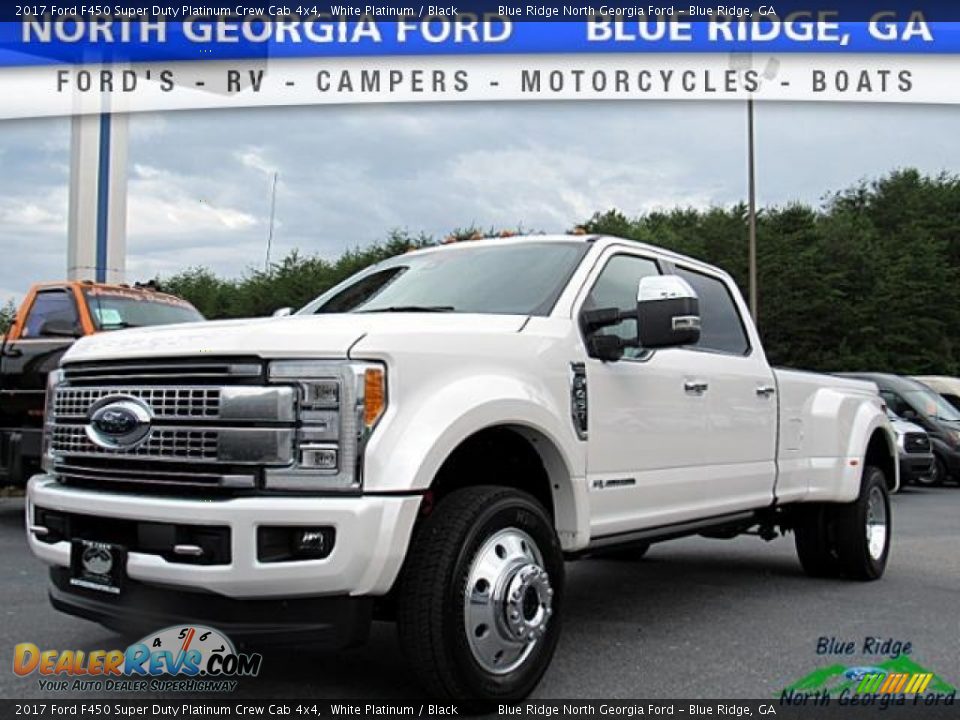 2017 Ford F450 Super Duty Platinum Crew Cab 4x4 White Platinum / Black Photo #1