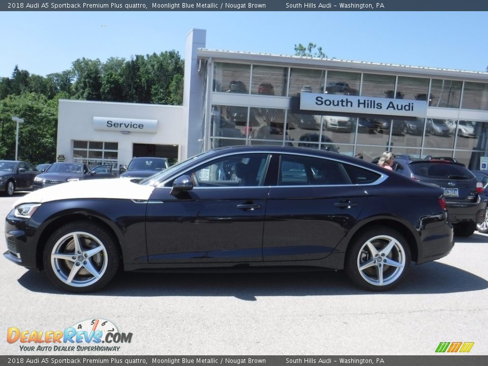 2018 Audi A5 Sportback Premium Plus quattro Moonlight Blue Metallic / Nougat Brown Photo #2