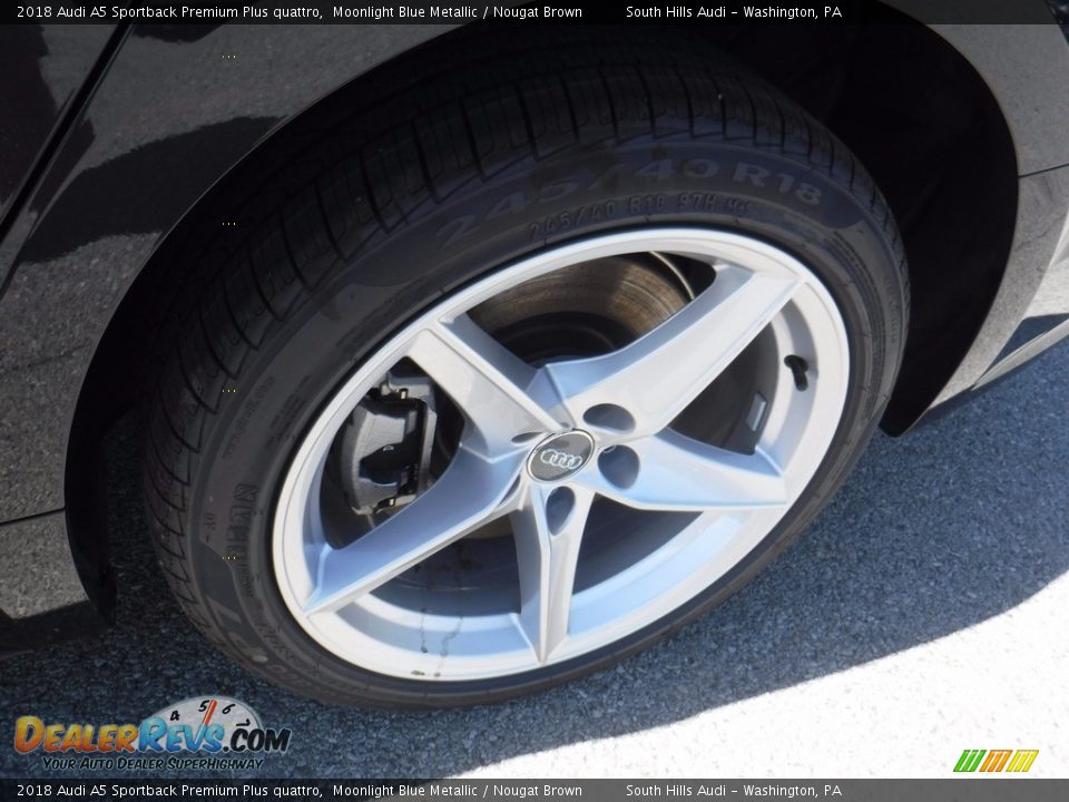 2018 Audi A5 Sportback Premium Plus quattro Moonlight Blue Metallic / Nougat Brown Photo #4