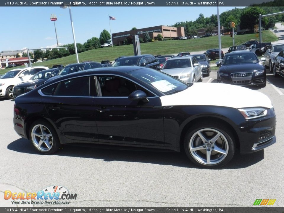 2018 Audi A5 Sportback Premium Plus quattro Moonlight Blue Metallic / Nougat Brown Photo #10