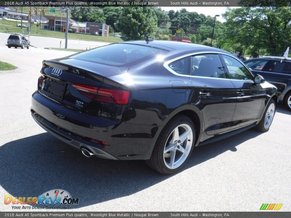2018 Audi A5 Sportback Premium Plus quattro Moonlight Blue Metallic / Nougat Brown Photo #11