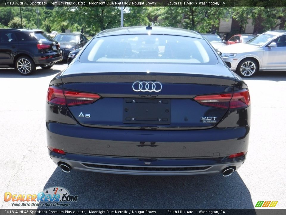 2018 Audi A5 Sportback Premium Plus quattro Moonlight Blue Metallic / Nougat Brown Photo #12