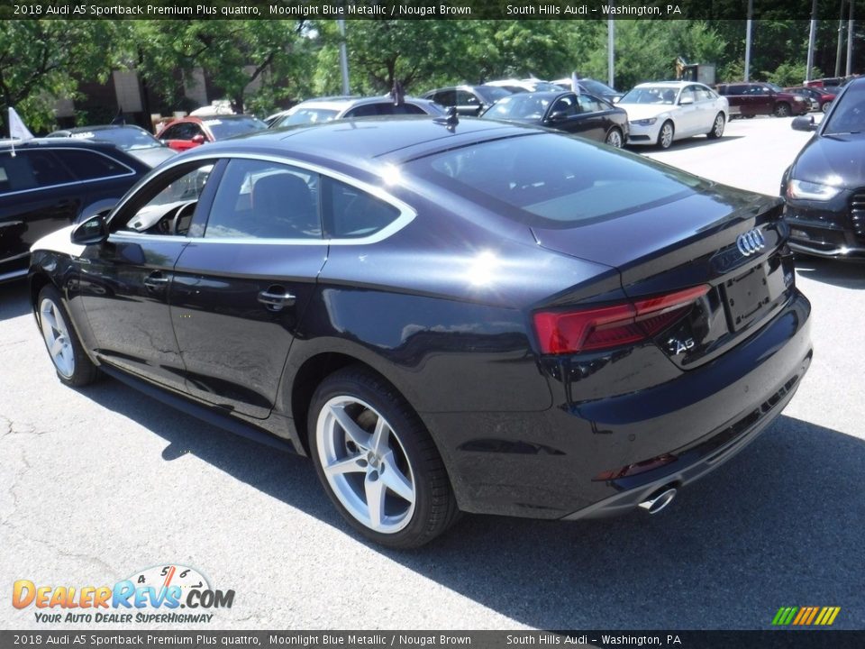 2018 Audi A5 Sportback Premium Plus quattro Moonlight Blue Metallic / Nougat Brown Photo #14