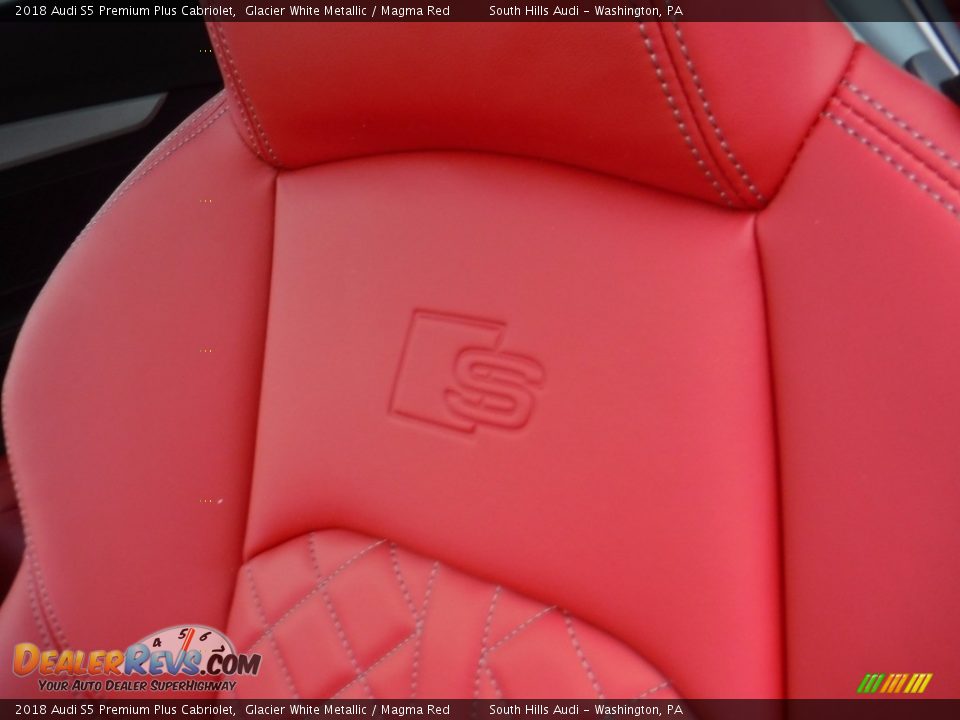 2018 Audi S5 Premium Plus Cabriolet Glacier White Metallic / Magma Red Photo #23