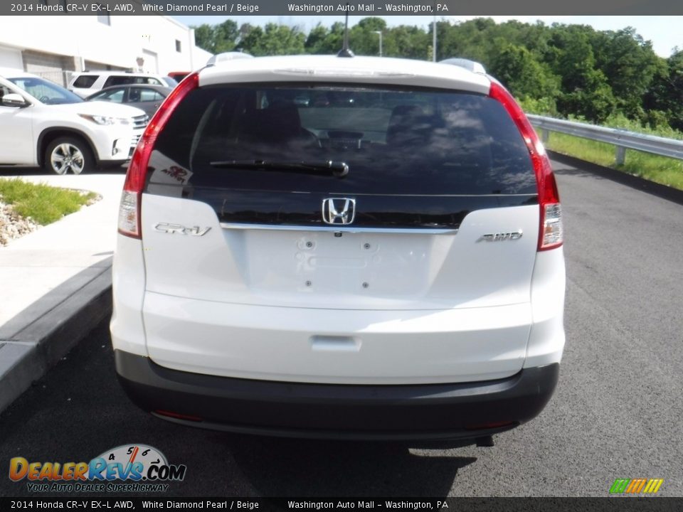 2014 Honda CR-V EX-L AWD White Diamond Pearl / Beige Photo #9