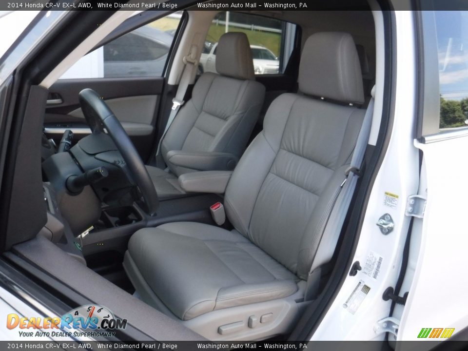 2014 Honda CR-V EX-L AWD White Diamond Pearl / Beige Photo #16