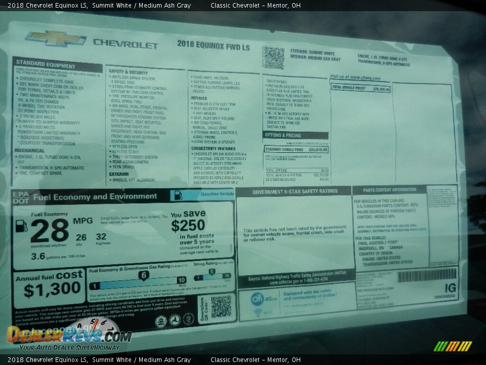 2018 Chevrolet Equinox LS Summit White / Medium Ash Gray Photo #6