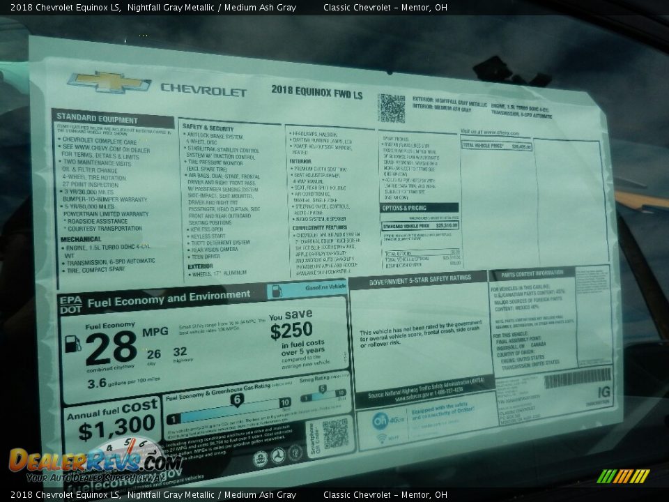 2018 Chevrolet Equinox LS Nightfall Gray Metallic / Medium Ash Gray Photo #6