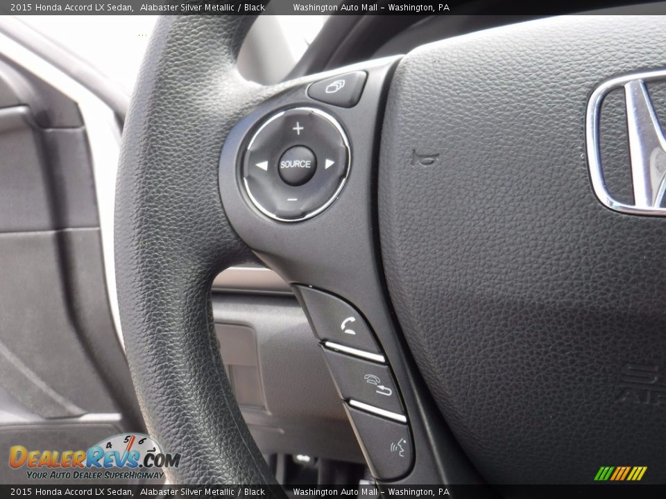 2015 Honda Accord LX Sedan Alabaster Silver Metallic / Black Photo #19