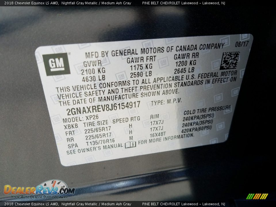 2018 Chevrolet Equinox LS AWD Nightfall Gray Metallic / Medium Ash Gray Photo #9