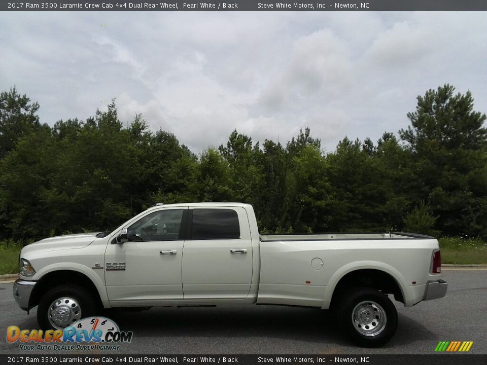 2017 Ram 3500 Laramie Crew Cab 4x4 Dual Rear Wheel Pearl White / Black Photo #1