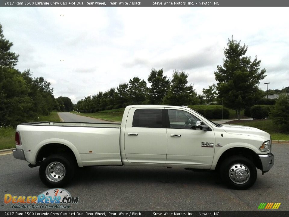 2017 Ram 3500 Laramie Crew Cab 4x4 Dual Rear Wheel Pearl White / Black Photo #5