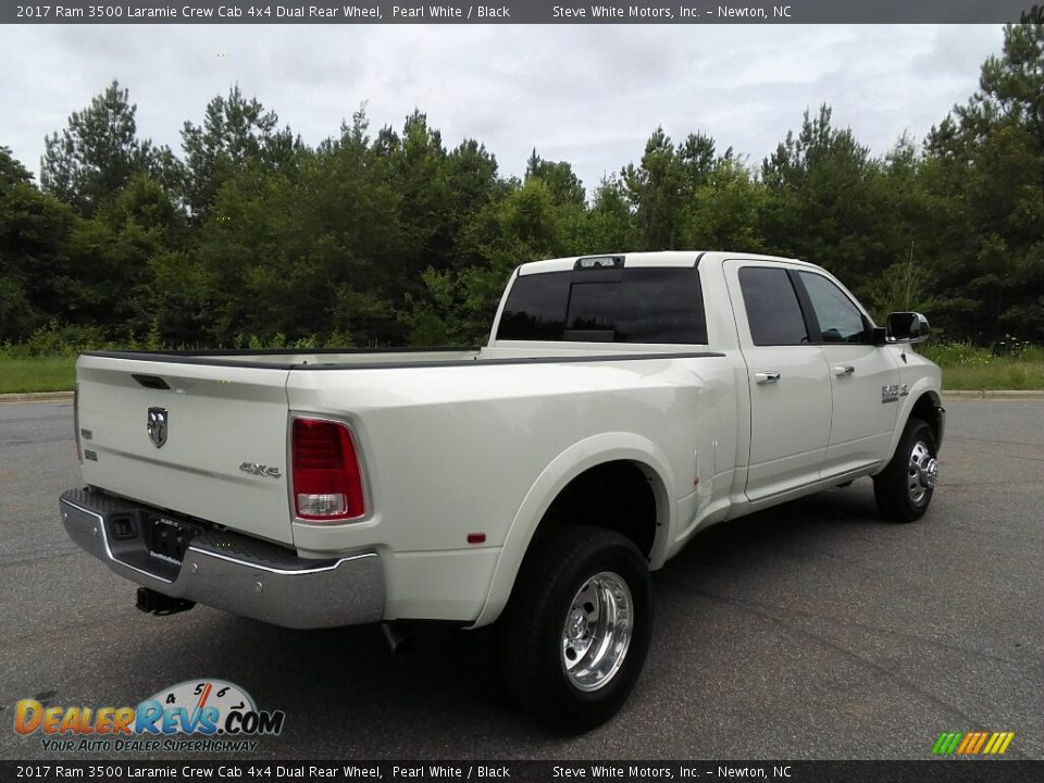 2017 Ram 3500 Laramie Crew Cab 4x4 Dual Rear Wheel Pearl White / Black Photo #6