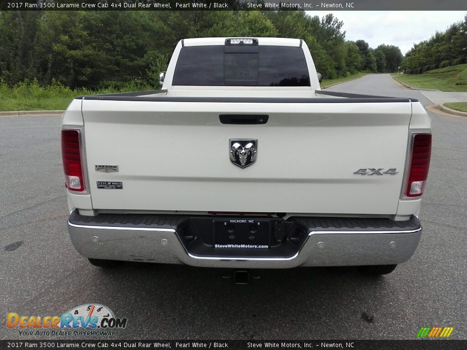 2017 Ram 3500 Laramie Crew Cab 4x4 Dual Rear Wheel Pearl White / Black Photo #8