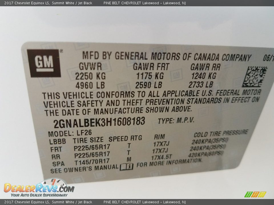 2017 Chevrolet Equinox LS Summit White / Jet Black Photo #9