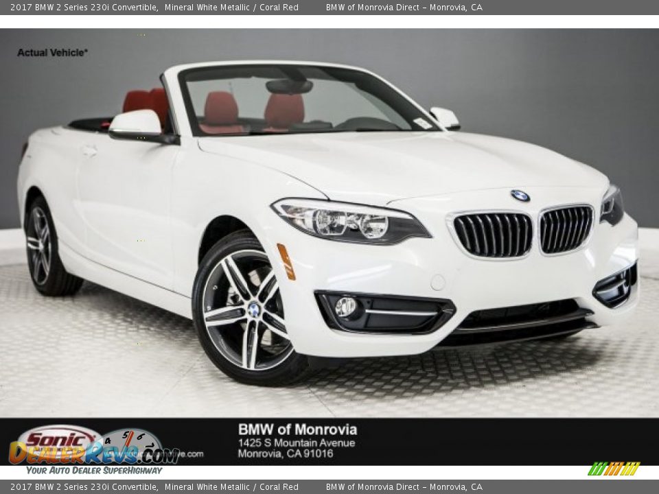 2017 BMW 2 Series 230i Convertible Mineral White Metallic / Coral Red Photo #1