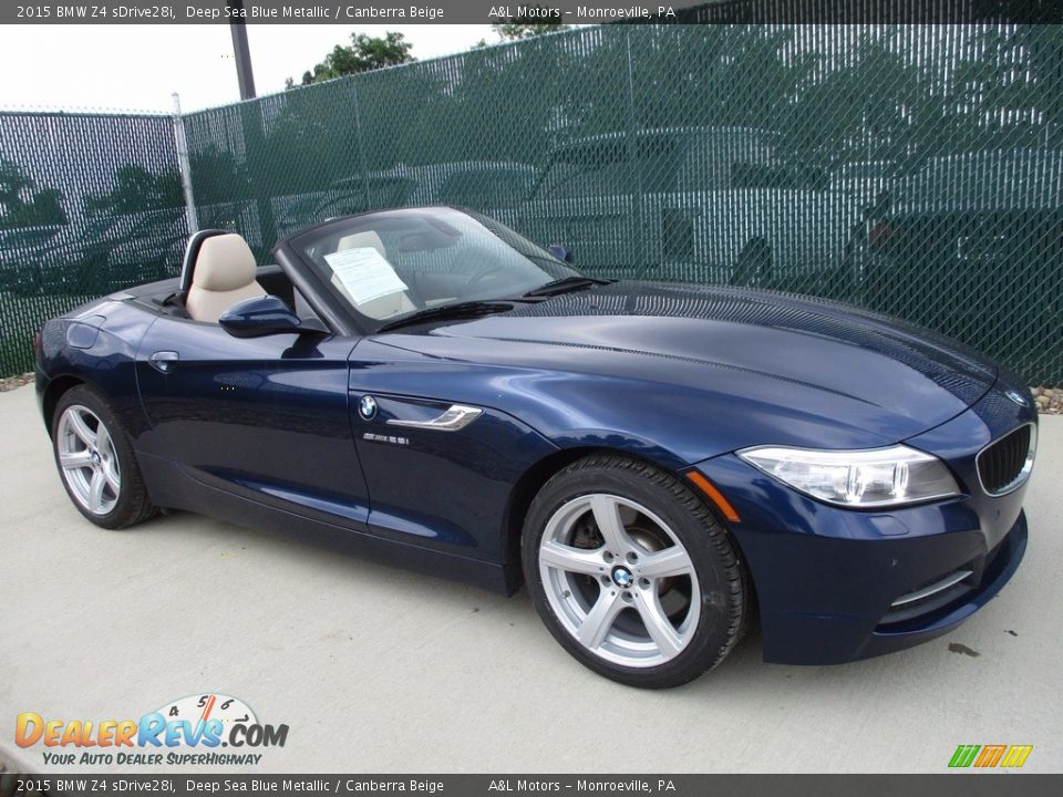 2015 BMW Z4 sDrive28i Deep Sea Blue Metallic / Canberra Beige Photo #1