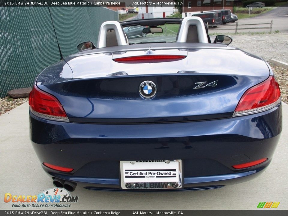 2015 BMW Z4 sDrive28i Deep Sea Blue Metallic / Canberra Beige Photo #5