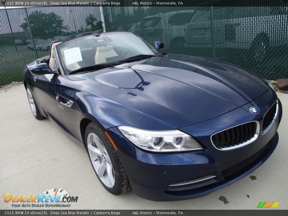 2015 BMW Z4 sDrive28i Deep Sea Blue Metallic / Canberra Beige Photo #6