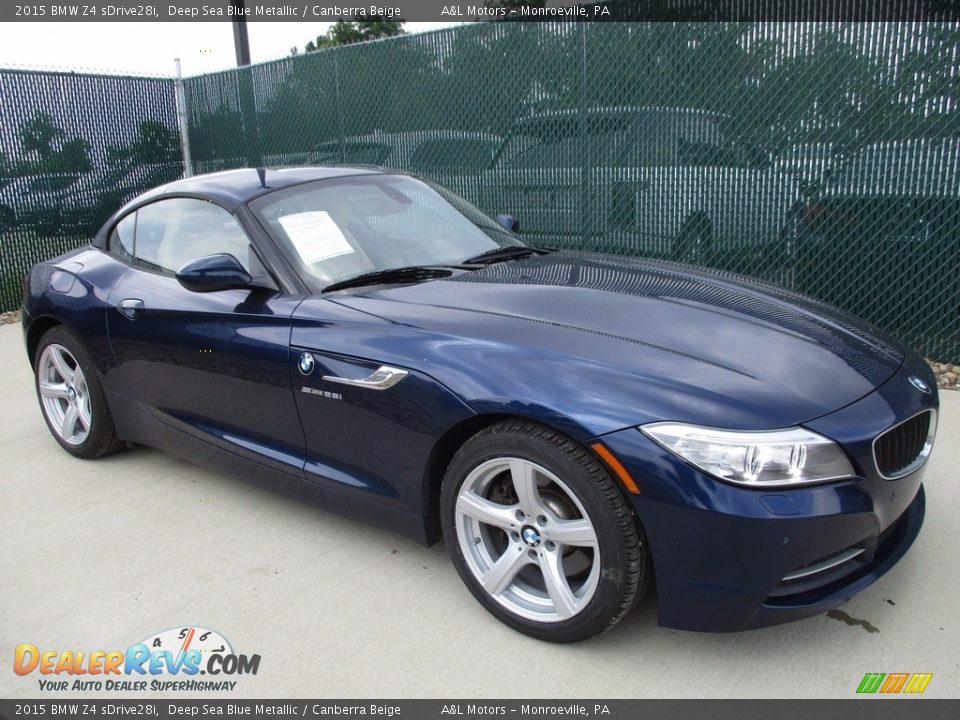 2015 BMW Z4 sDrive28i Deep Sea Blue Metallic / Canberra Beige Photo #9