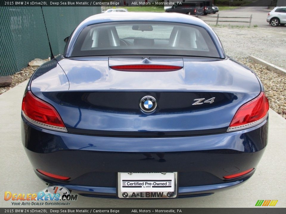 2015 BMW Z4 sDrive28i Deep Sea Blue Metallic / Canberra Beige Photo #11