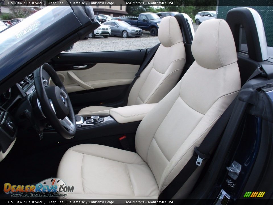2015 BMW Z4 sDrive28i Deep Sea Blue Metallic / Canberra Beige Photo #14