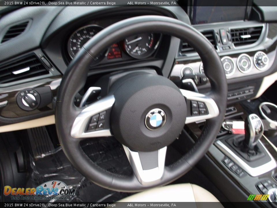 2015 BMW Z4 sDrive28i Deep Sea Blue Metallic / Canberra Beige Photo #15