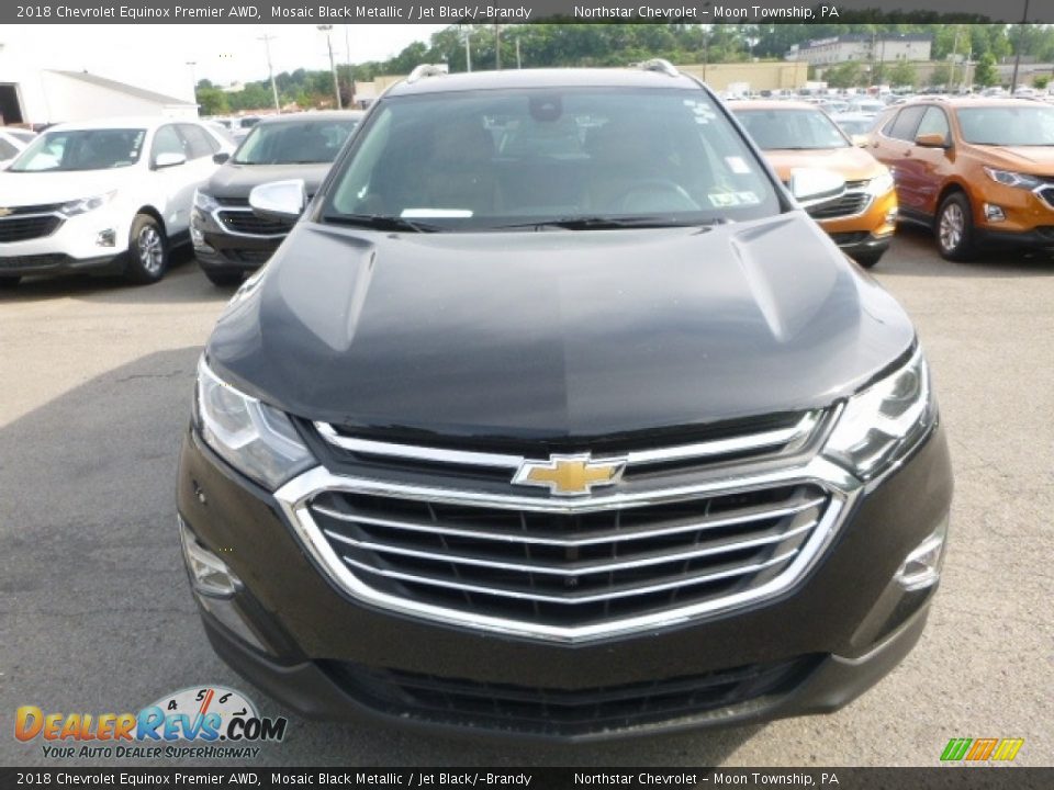 2018 Chevrolet Equinox Premier AWD Mosaic Black Metallic / Jet Black/­Brandy Photo #8