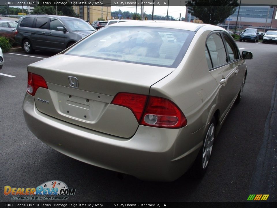2007 Honda Civic LX Sedan Borrego Beige Metallic / Ivory Photo #6