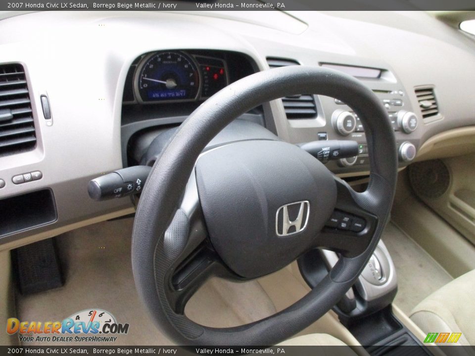 2007 Honda Civic LX Sedan Borrego Beige Metallic / Ivory Photo #13
