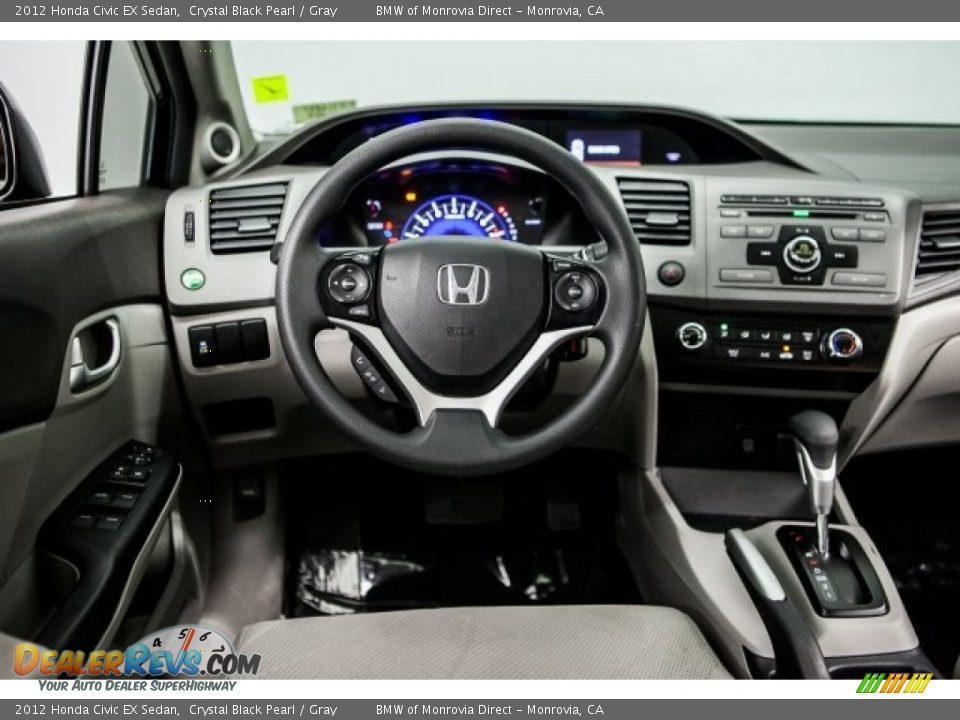 2012 Honda Civic EX Sedan Crystal Black Pearl / Gray Photo #4