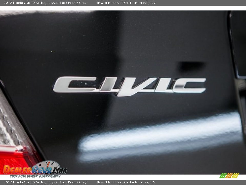 2012 Honda Civic EX Sedan Crystal Black Pearl / Gray Photo #7