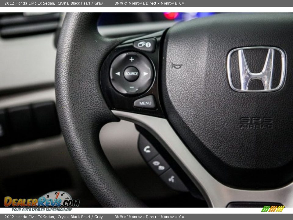 2012 Honda Civic EX Sedan Crystal Black Pearl / Gray Photo #17