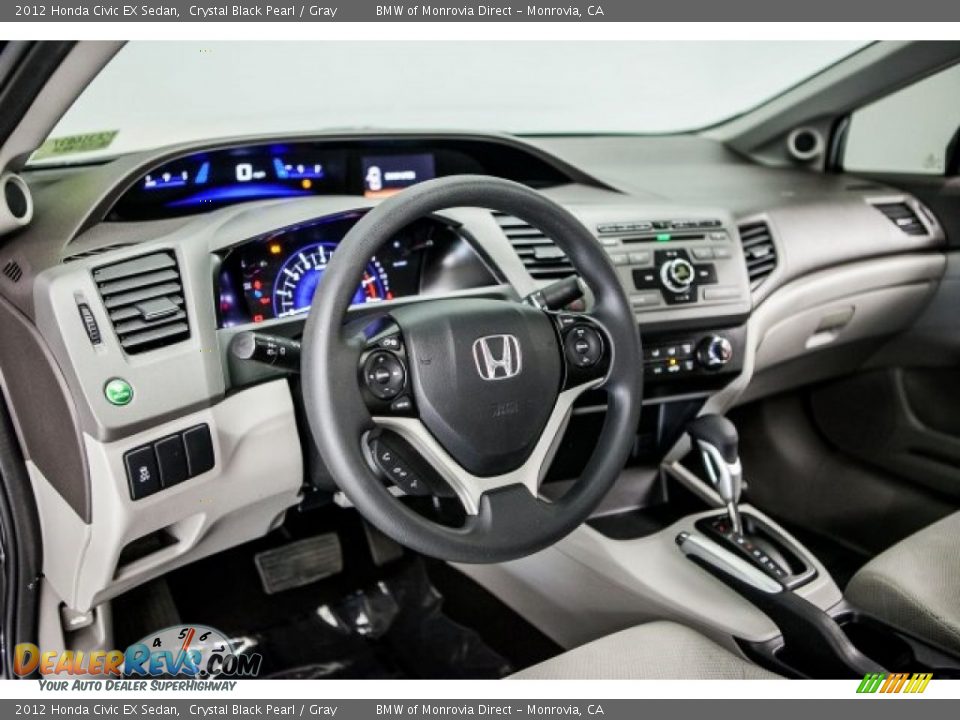 2012 Honda Civic EX Sedan Crystal Black Pearl / Gray Photo #20