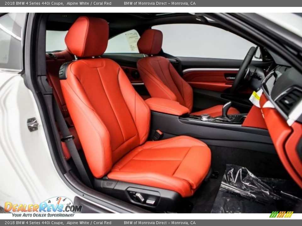 2018 BMW 4 Series 440i Coupe Alpine White / Coral Red Photo #2