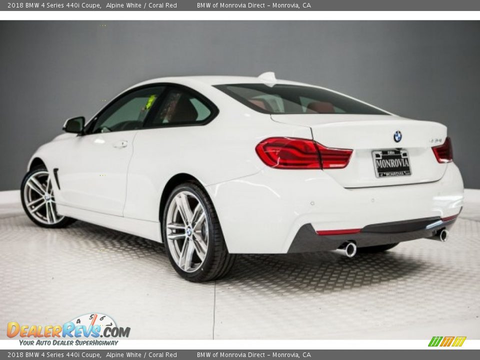 2018 BMW 4 Series 440i Coupe Alpine White / Coral Red Photo #3