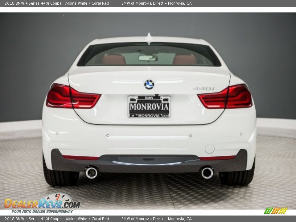 2018 BMW 4 Series 440i Coupe Alpine White / Coral Red Photo #4